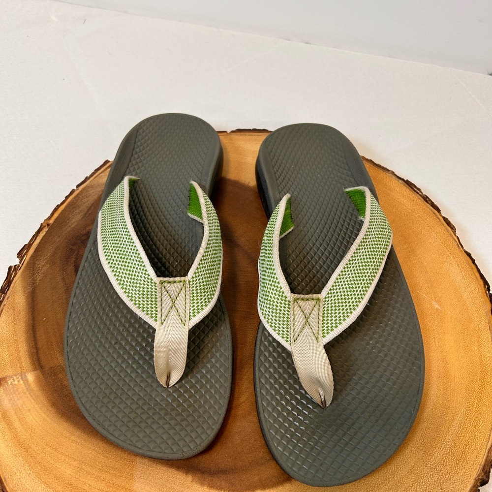 Chaco Ecotread Green Knit Toe Thong Casual Comfort Sandals Women’s Size 6